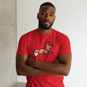 🦊Akoo Red Logo Shortsleeve Crewneck T-Shirt. Men's Size: XL.